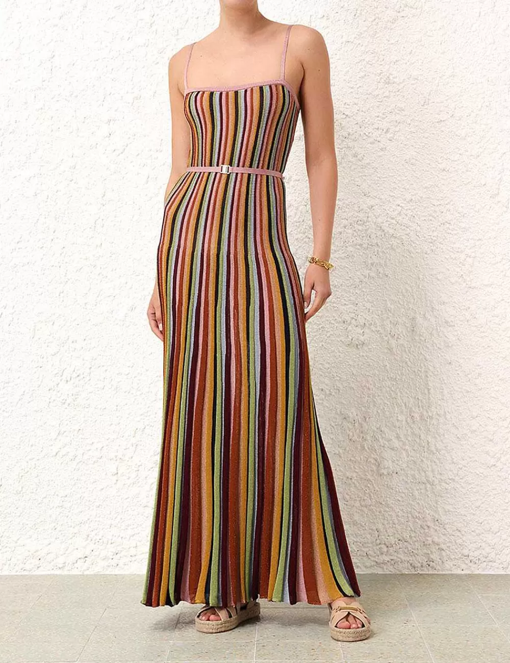 Best Sale ZIMMERMANN Alight Stripe Midi Dress