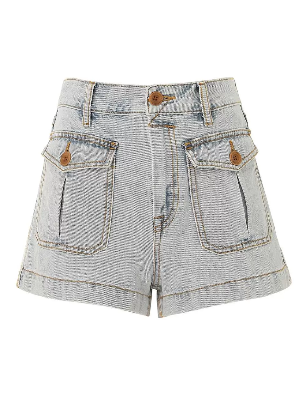 New ZIMMERMANN August Denim Mini Short
