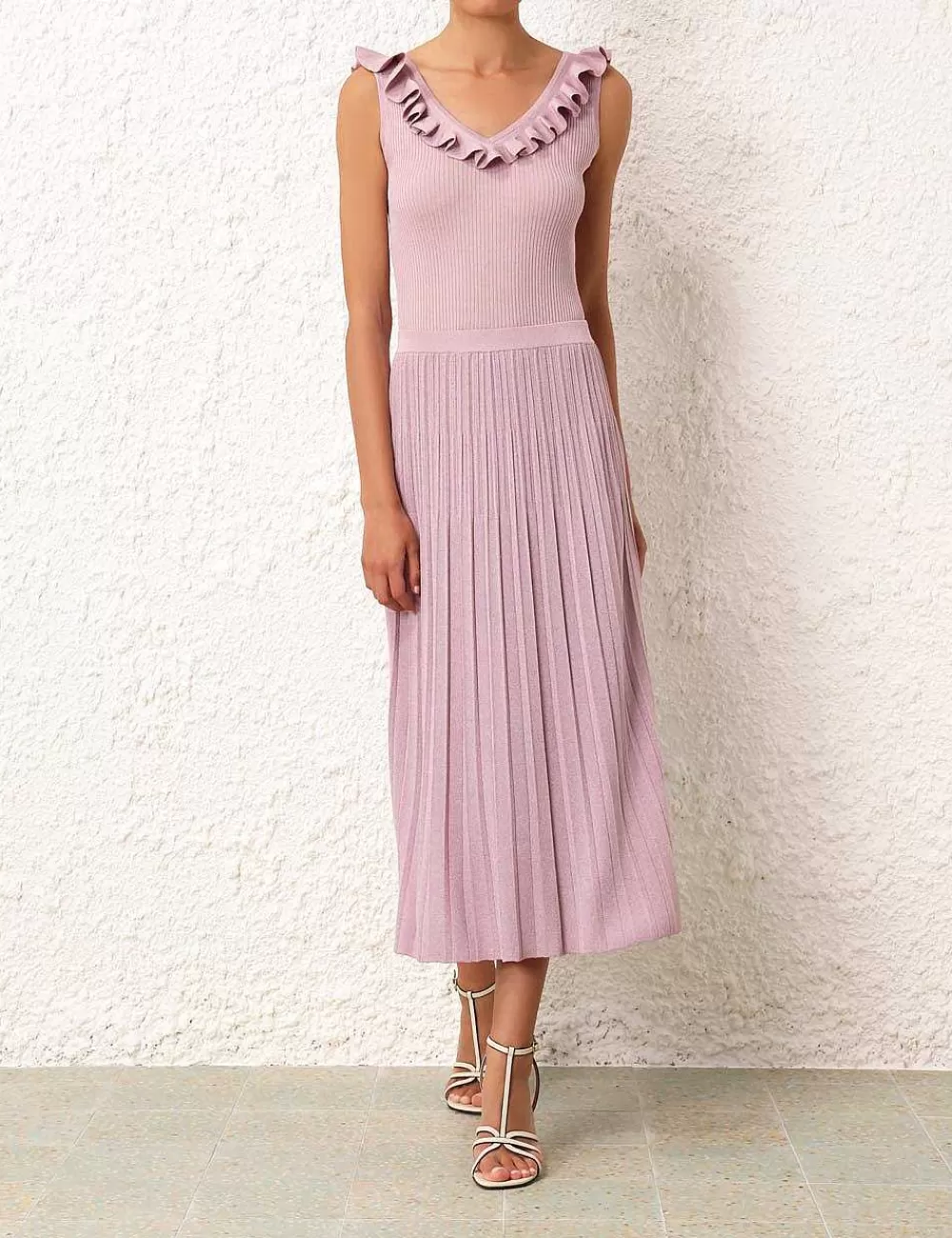 Shop ZIMMERMANN August Frill V-Neck Top