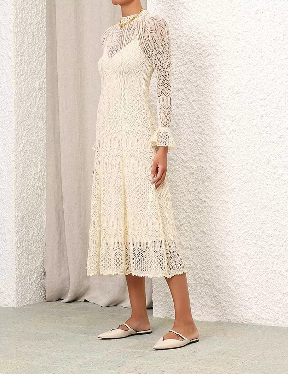 Shop ZIMMERMANN August Lace Knit Dress