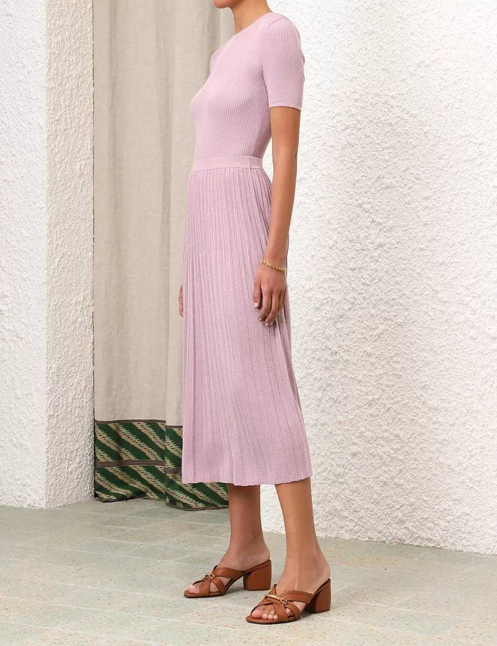 New ZIMMERMANN August Rib Midi Skirt