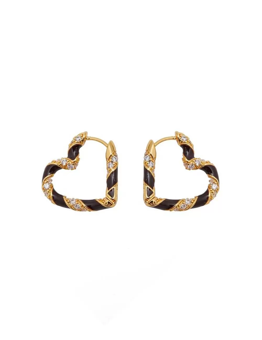 Cheap ZIMMERMANN Candy Stripe Pave Heart Hoops