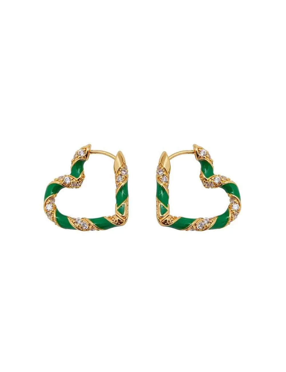 Hot ZIMMERMANN Candy Stripe Pave Heart Hoops