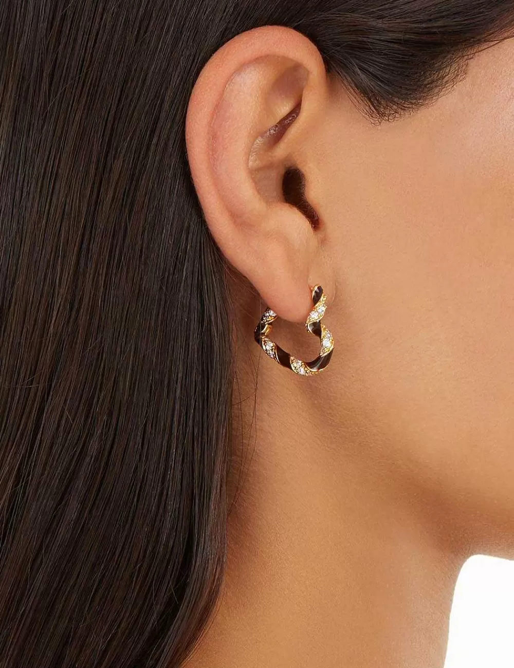 Cheap ZIMMERMANN Candy Stripe Pave Heart Hoops