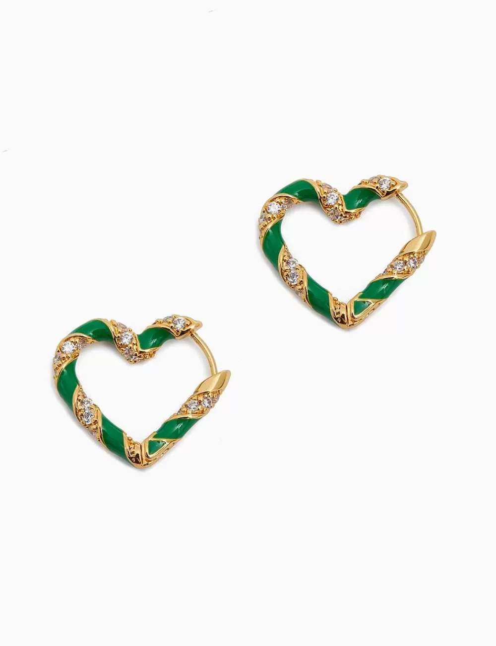 Hot ZIMMERMANN Candy Stripe Pave Heart Hoops
