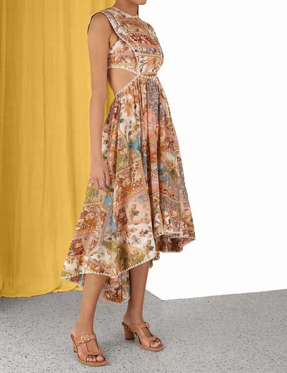 Outlet ZIMMERMANN Chintz Asymmetric Dress