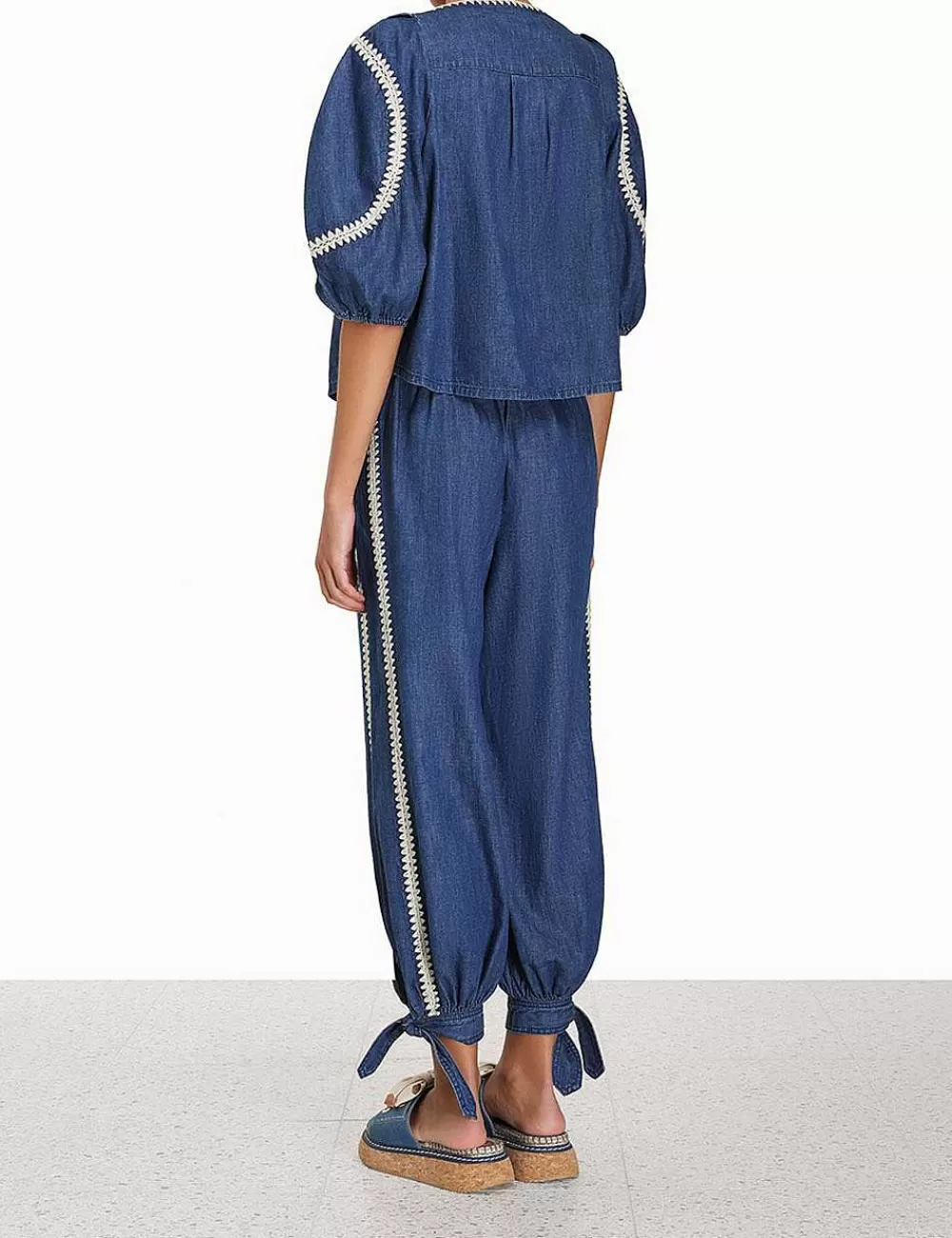 Shop ZIMMERMANN Chintz Denim Harem Pant