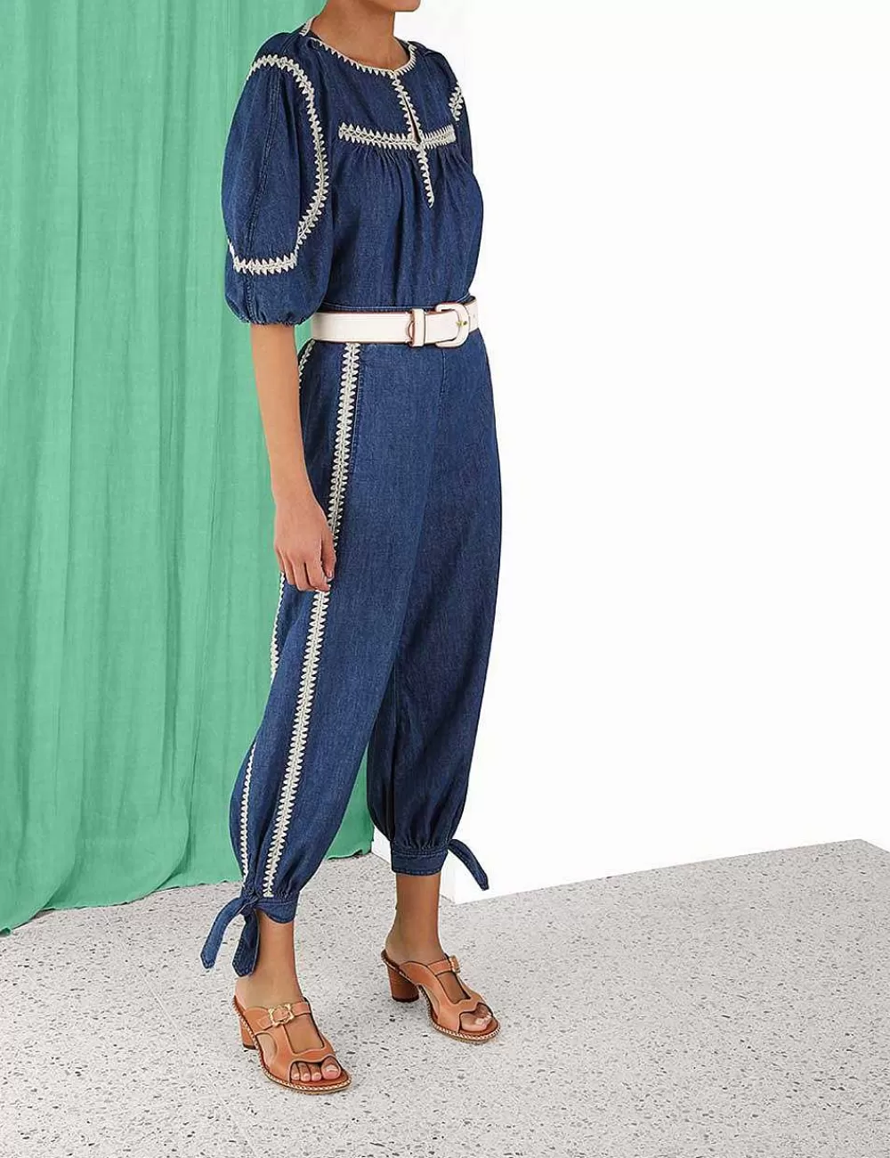 Store ZIMMERMANN Chintz Denim Smock Top