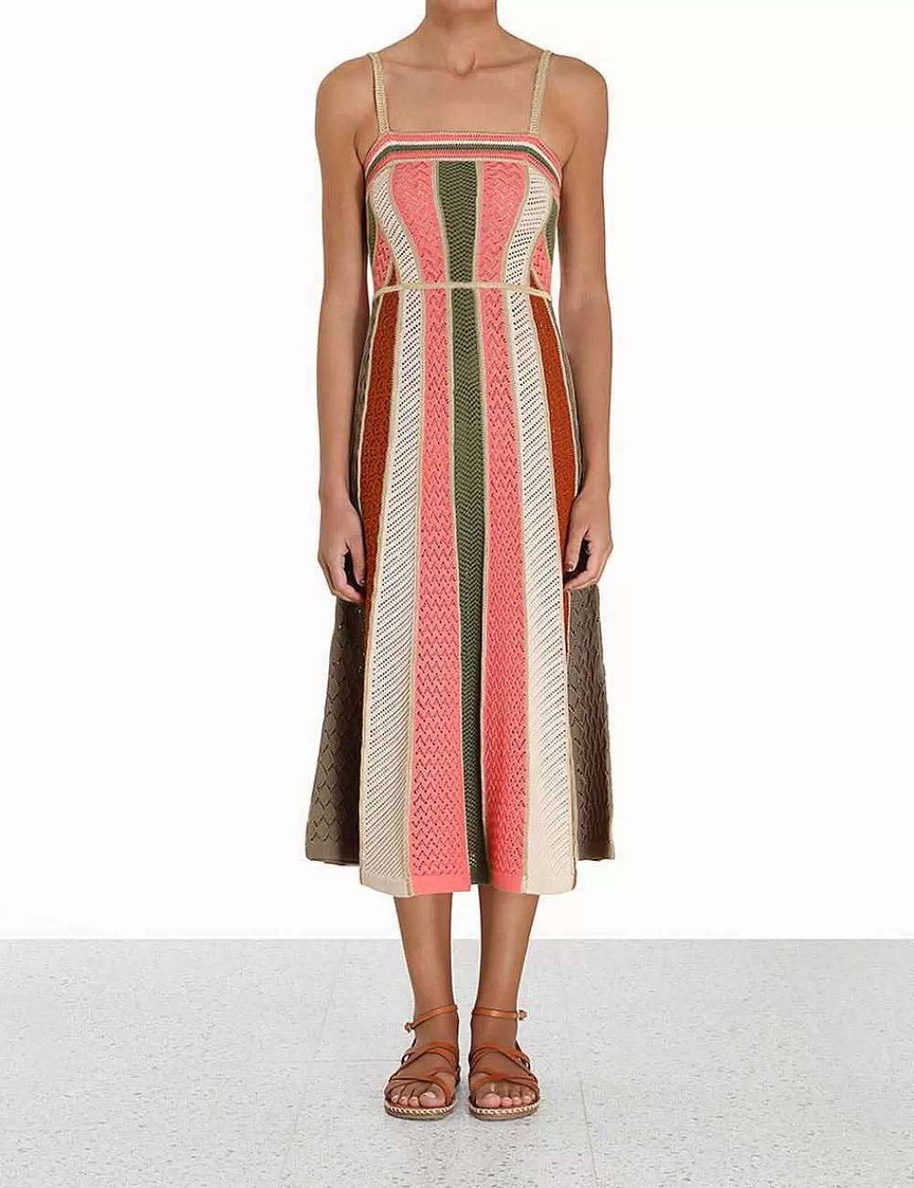 Outlet ZIMMERMANN Chintz Panelled Midi Dress
