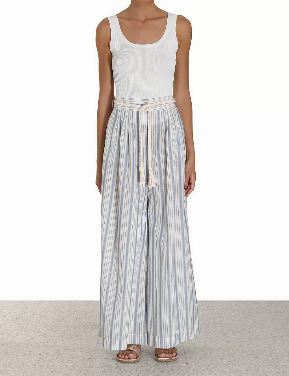 Cheap ZIMMERMANN Chintz Striped Relaxed Pant