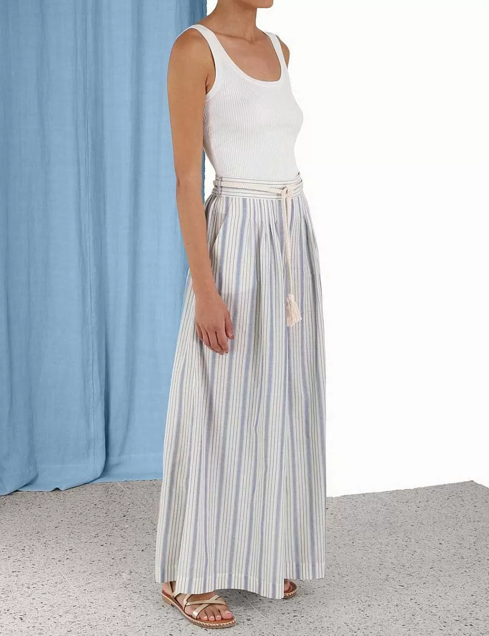 New ZIMMERMANN Chintz Striped Relaxed Pant