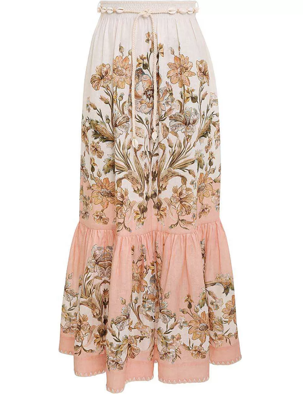 Online ZIMMERMANN Chintz Tiered Midi Skirt