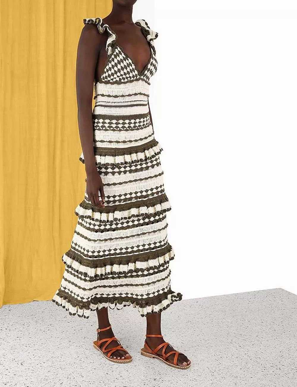 Online ZIMMERMANN Devi Crochet Frill Dress
