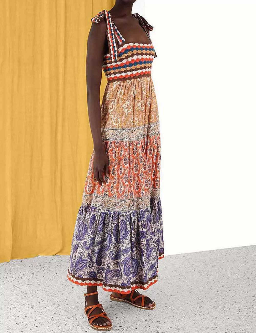 Outlet ZIMMERMANN Devi Crochet Spliced Dress