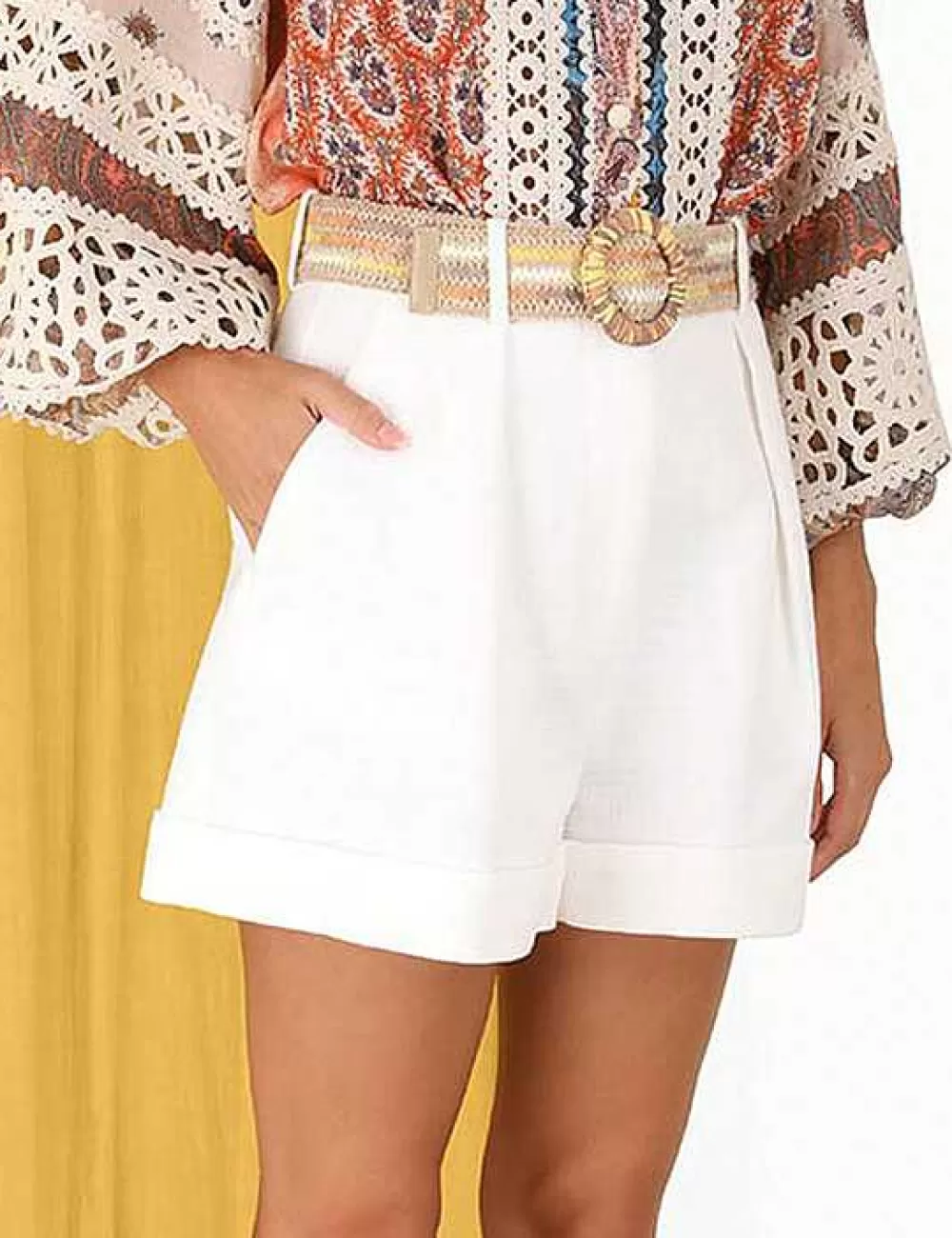 Outlet ZIMMERMANN Devi Cuffed Shorts