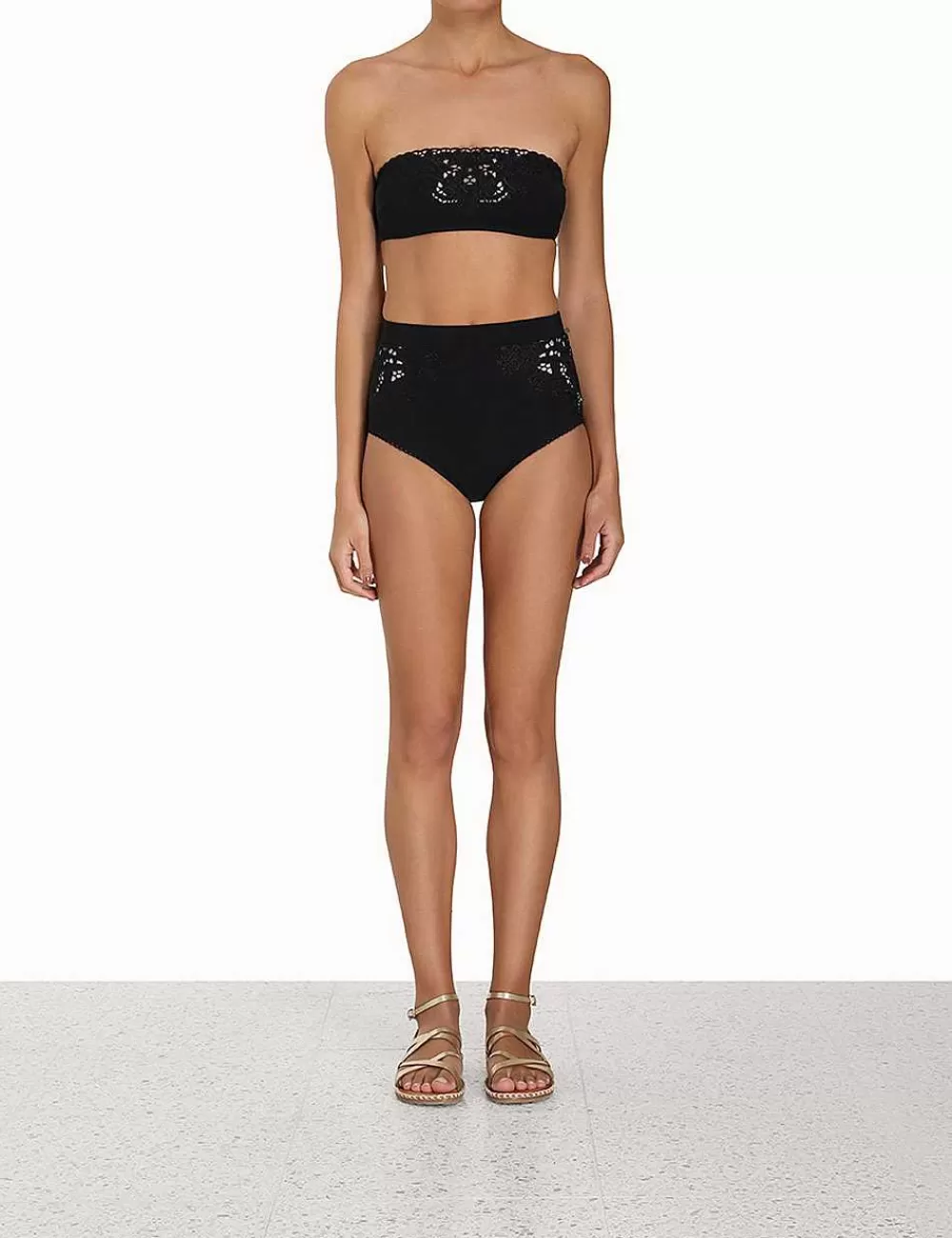 Shop ZIMMERMANN Ginger Embroidered Bikini