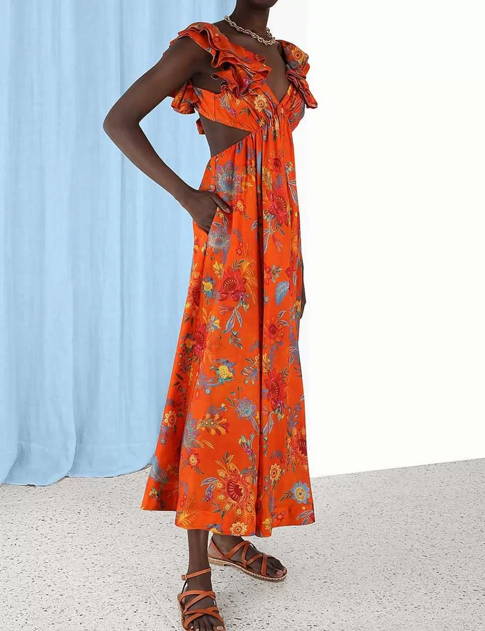 Cheap ZIMMERMANN Ginger Frill Midi Dress