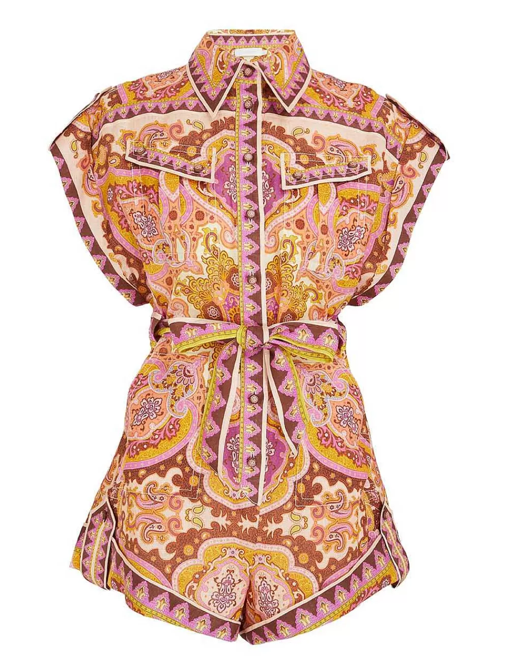 Outlet ZIMMERMANN Halcyon Cuffed Playsuit