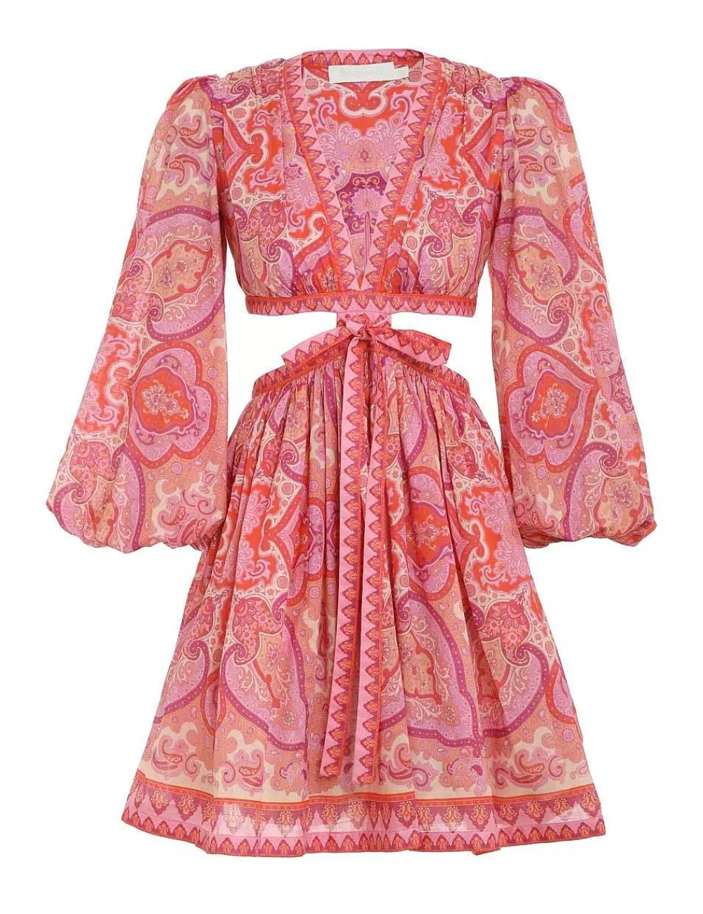 Store ZIMMERMANN Halcyon Tie Front Mini Dress