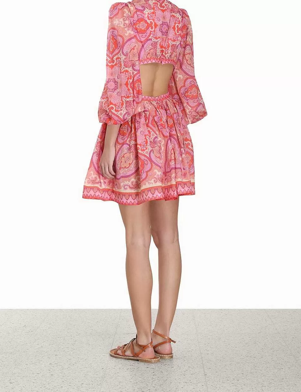Store ZIMMERMANN Halcyon Tie Front Mini Dress