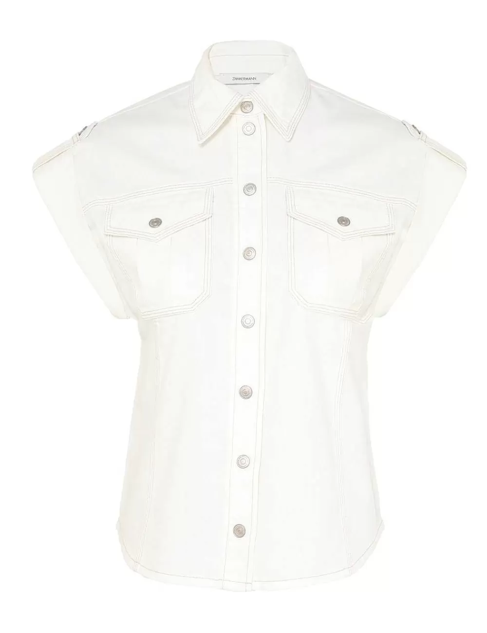 Online ZIMMERMANN Junie Denim Utility Shirt