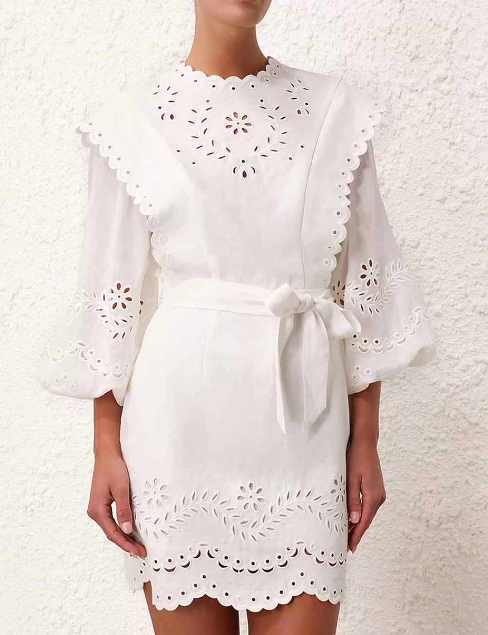Hot ZIMMERMANN Junie Embroidered Mini Dress