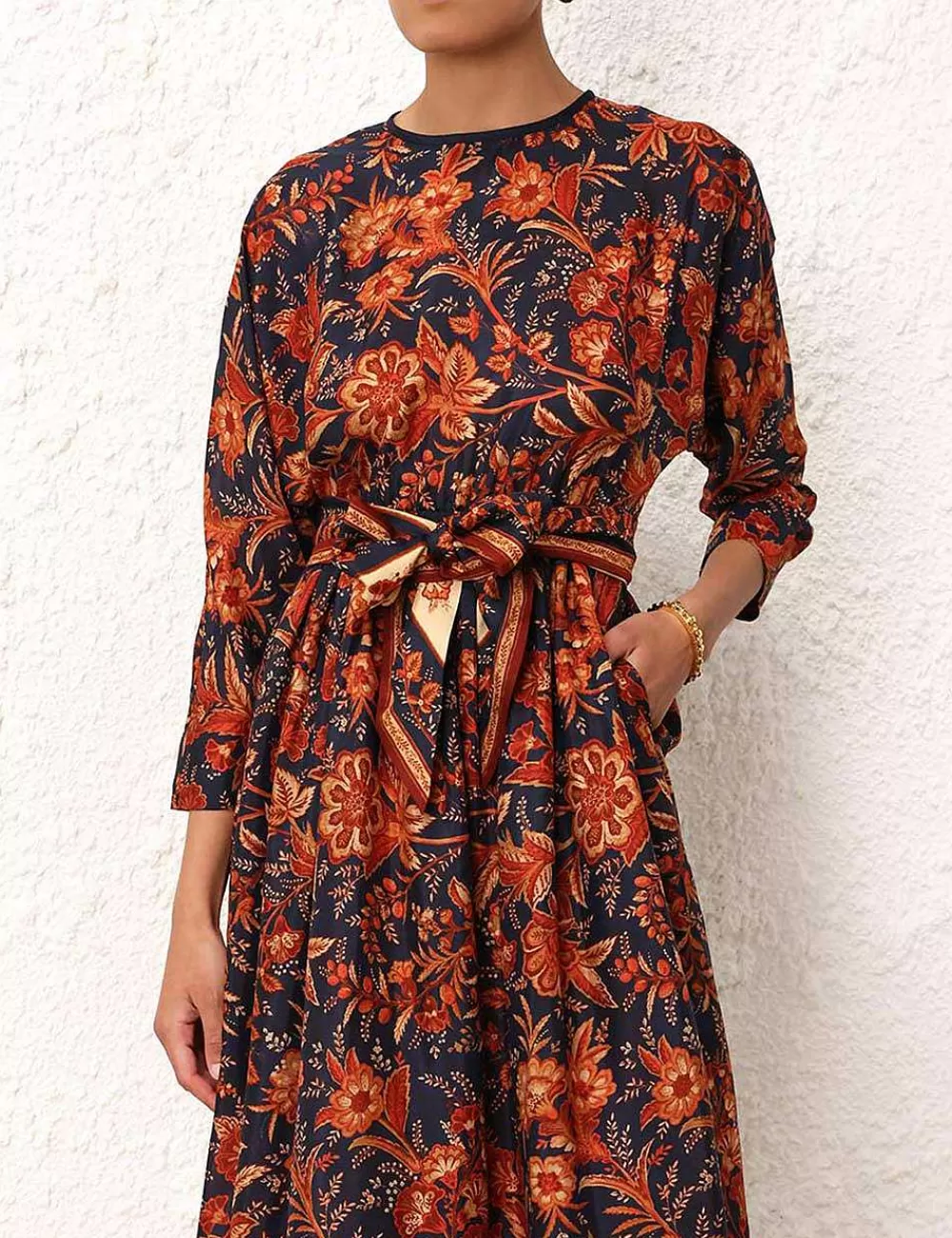 Sale ZIMMERMANN Junie Long Sleeve Midi Dress