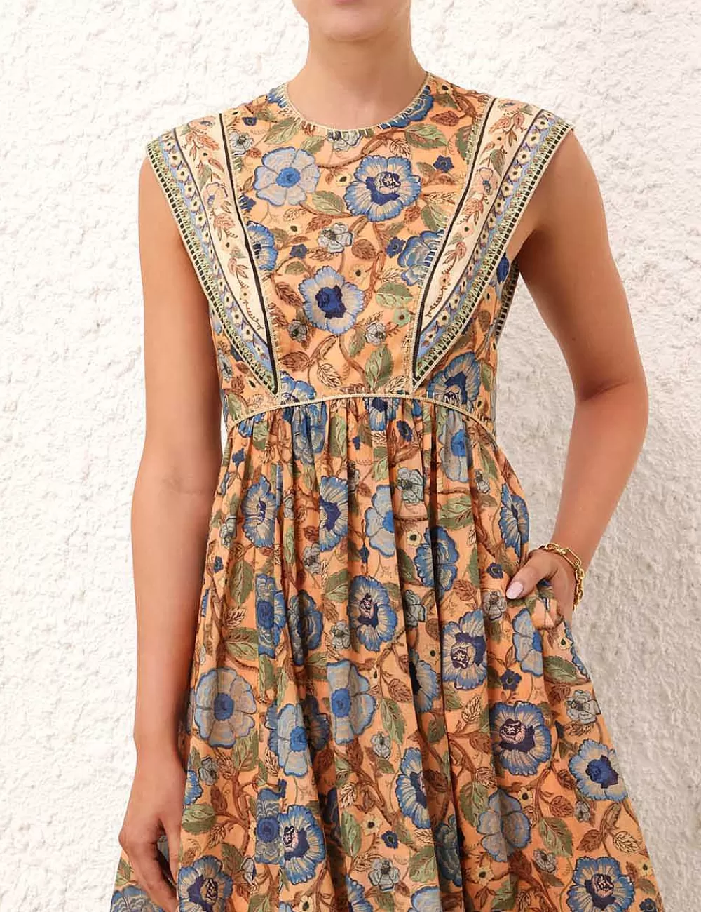 Sale ZIMMERMANN Junie Spliced Midi Dress