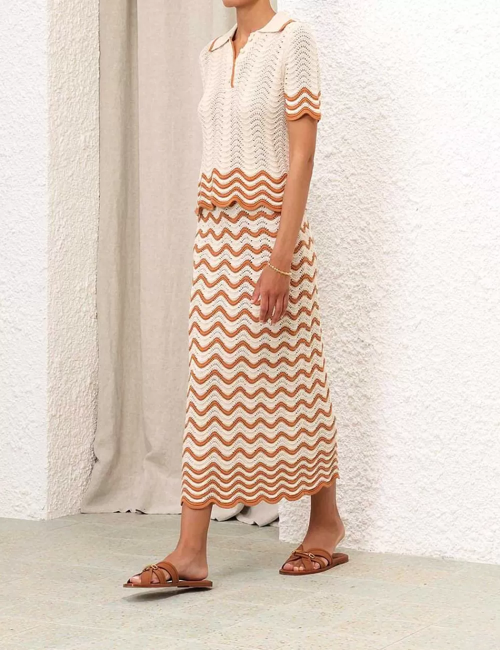 Outlet ZIMMERMANN Junie Textured Knit Skirt