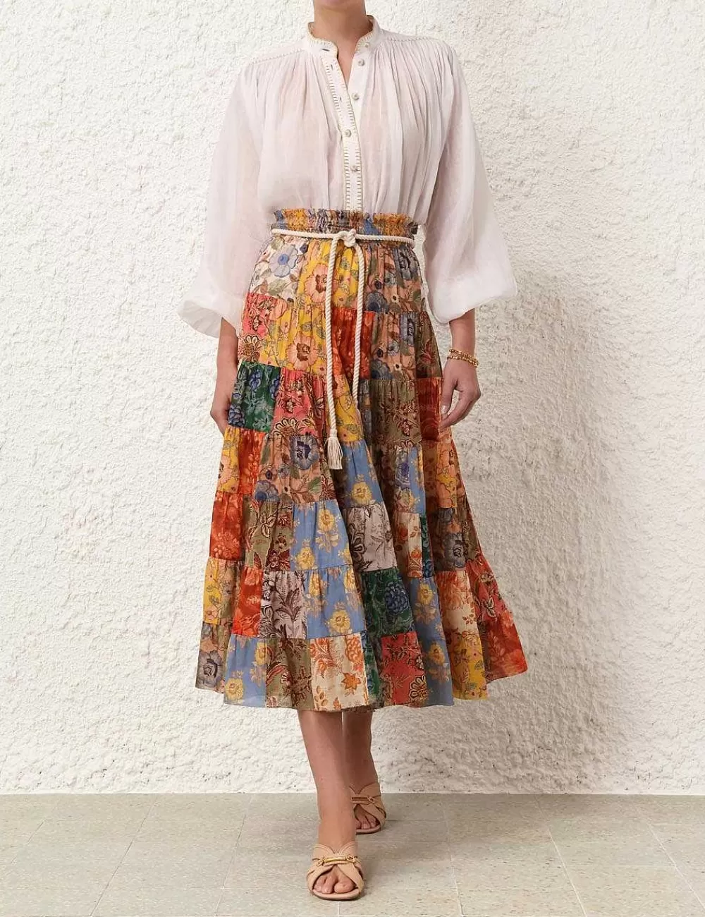 Best ZIMMERMANN Junie Tiered Midi Skirt