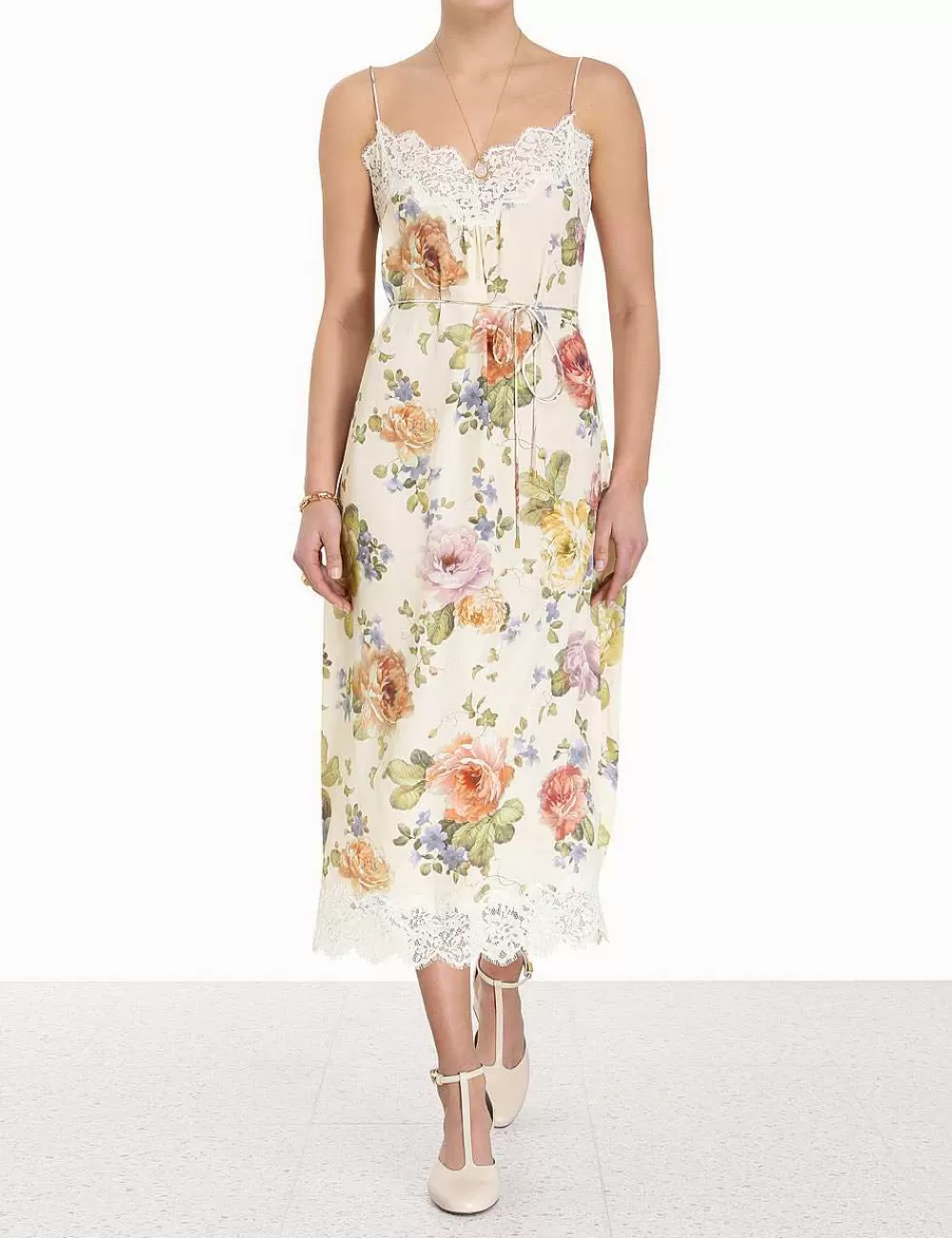 Sale ZIMMERMANN Lace Panel Slip Midi