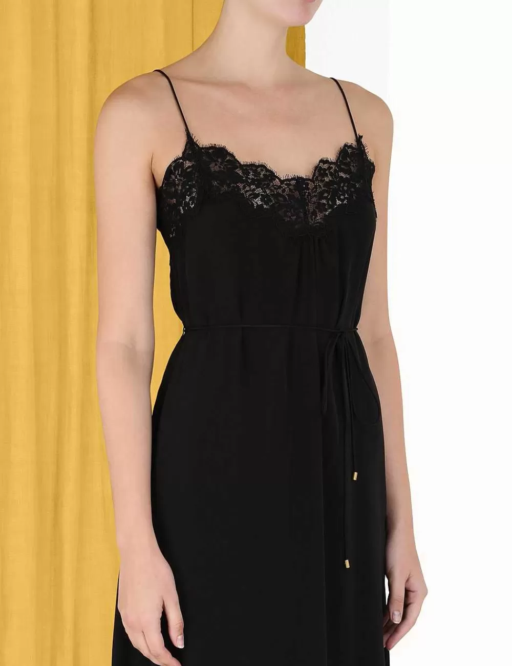Shop ZIMMERMANN Lace Panel Slip Midi
