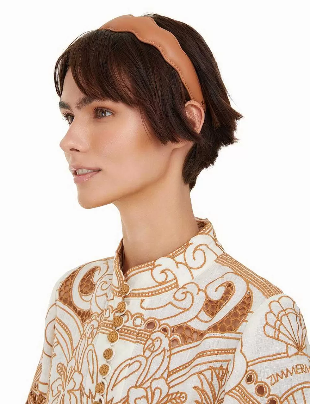 Shop ZIMMERMANN Leather Wave Headband