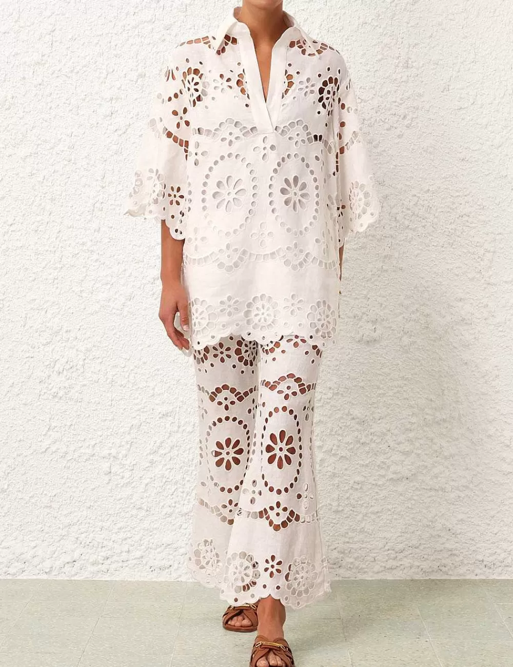 Sale ZIMMERMANN Lexi Embroidered Flare Pant