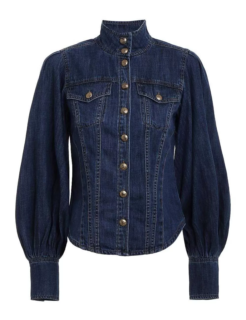 Cheap ZIMMERMANN Luminosity Denim Corset Shirt