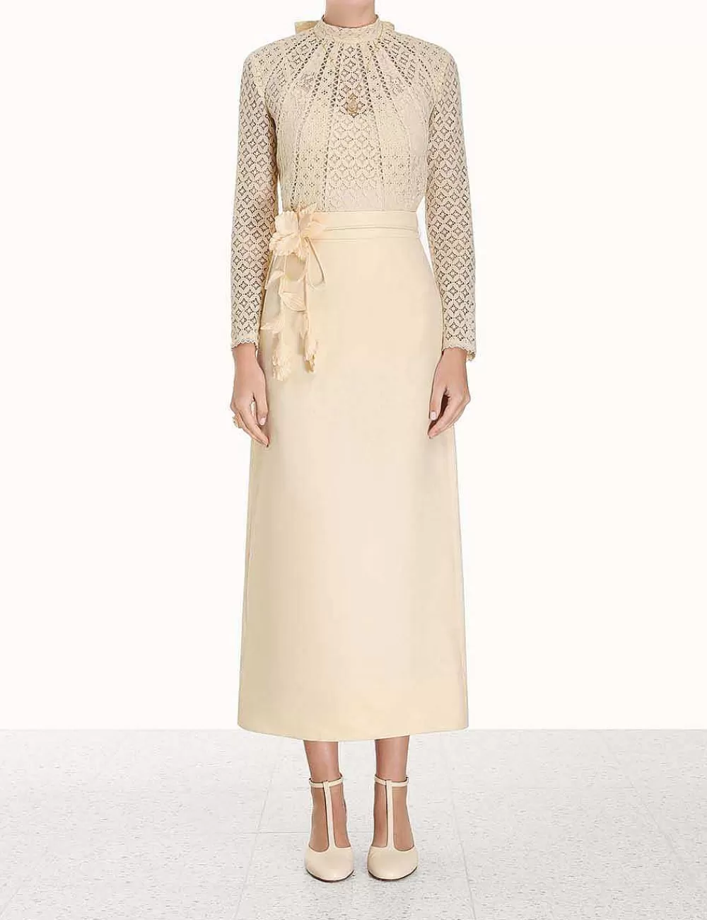 Store ZIMMERMANN Luminosity Lace Paneled Blouse