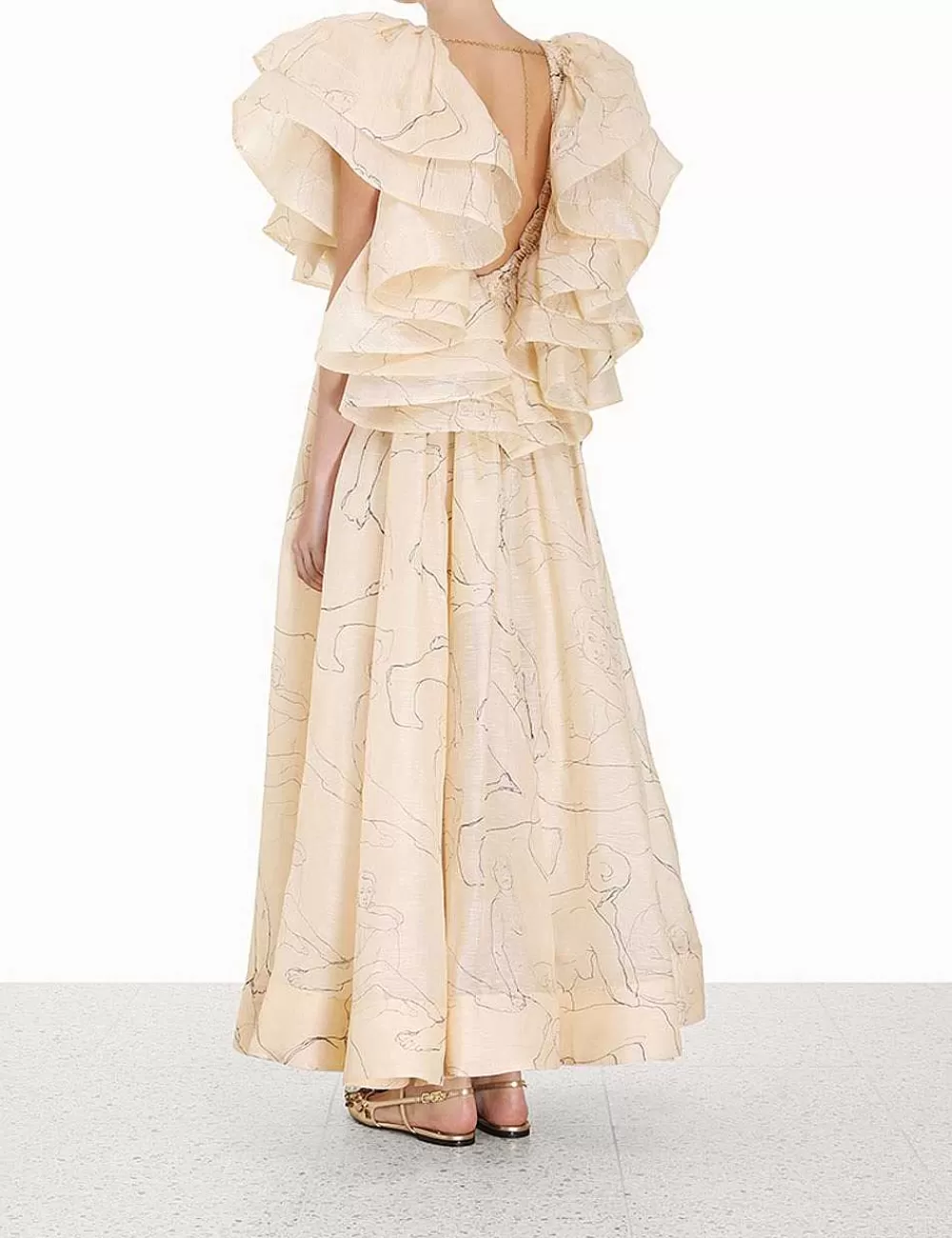 Fashion ZIMMERMANN Luminosity Ruffle Gown
