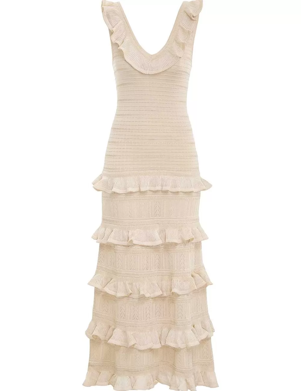 Shop ZIMMERMANN Luminosity Ruffle Tank Dress