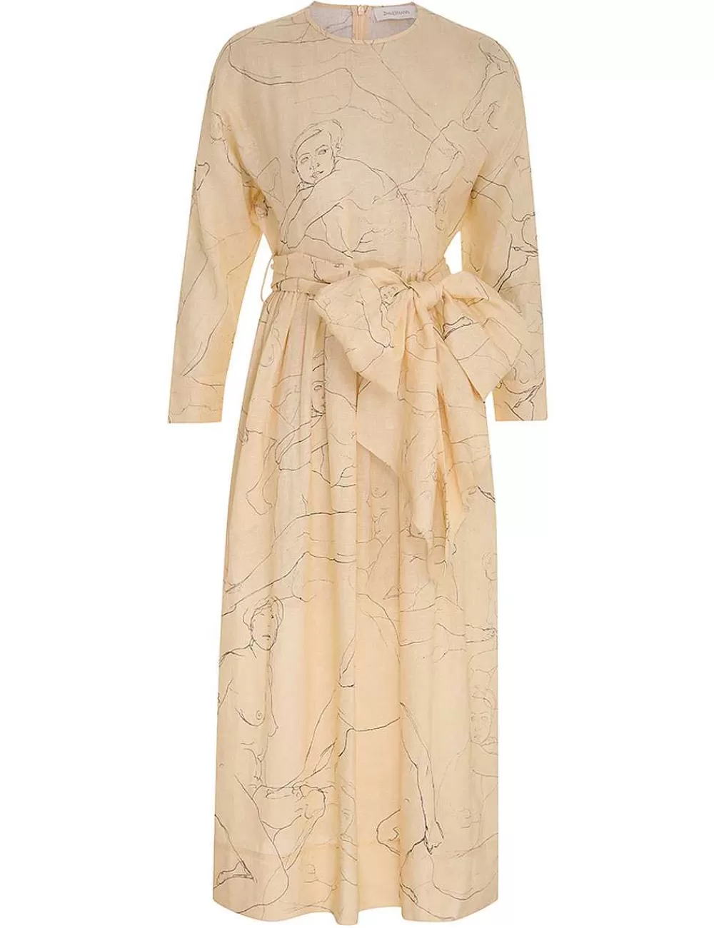 Store ZIMMERMANN Luminosity Tie Midi Dress