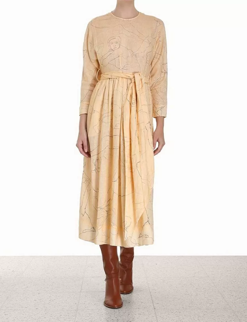 Outlet ZIMMERMANN Luminosity Tie Midi Dress