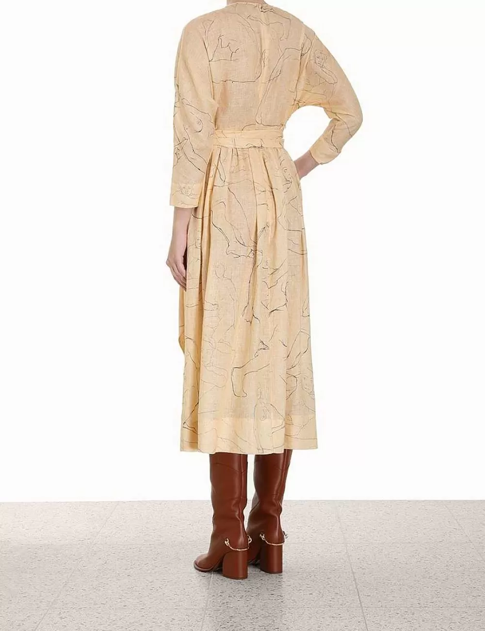 Store ZIMMERMANN Luminosity Tie Midi Dress