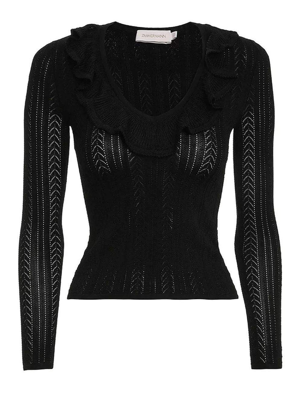 Cheap ZIMMERMANN Luminosity V-Neck Ruffle Top