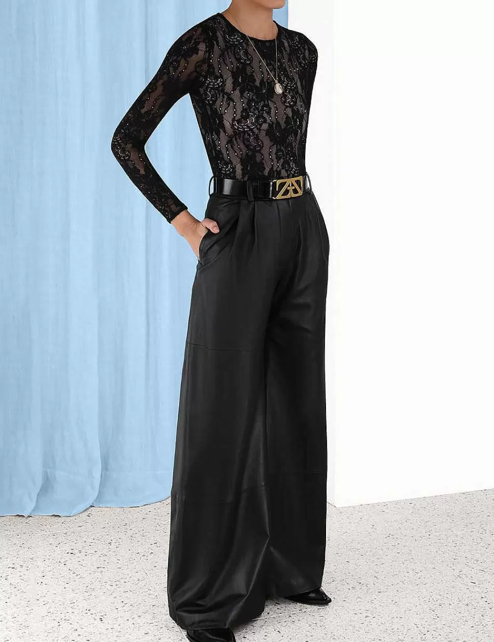 Shop ZIMMERMANN Luminosity Wide Leather Pant