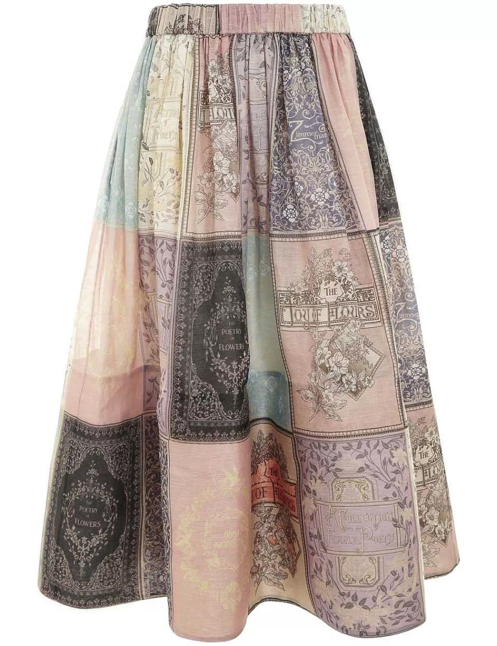 Best Sale ZIMMERMANN Lyrical Book Print Midi Skirt