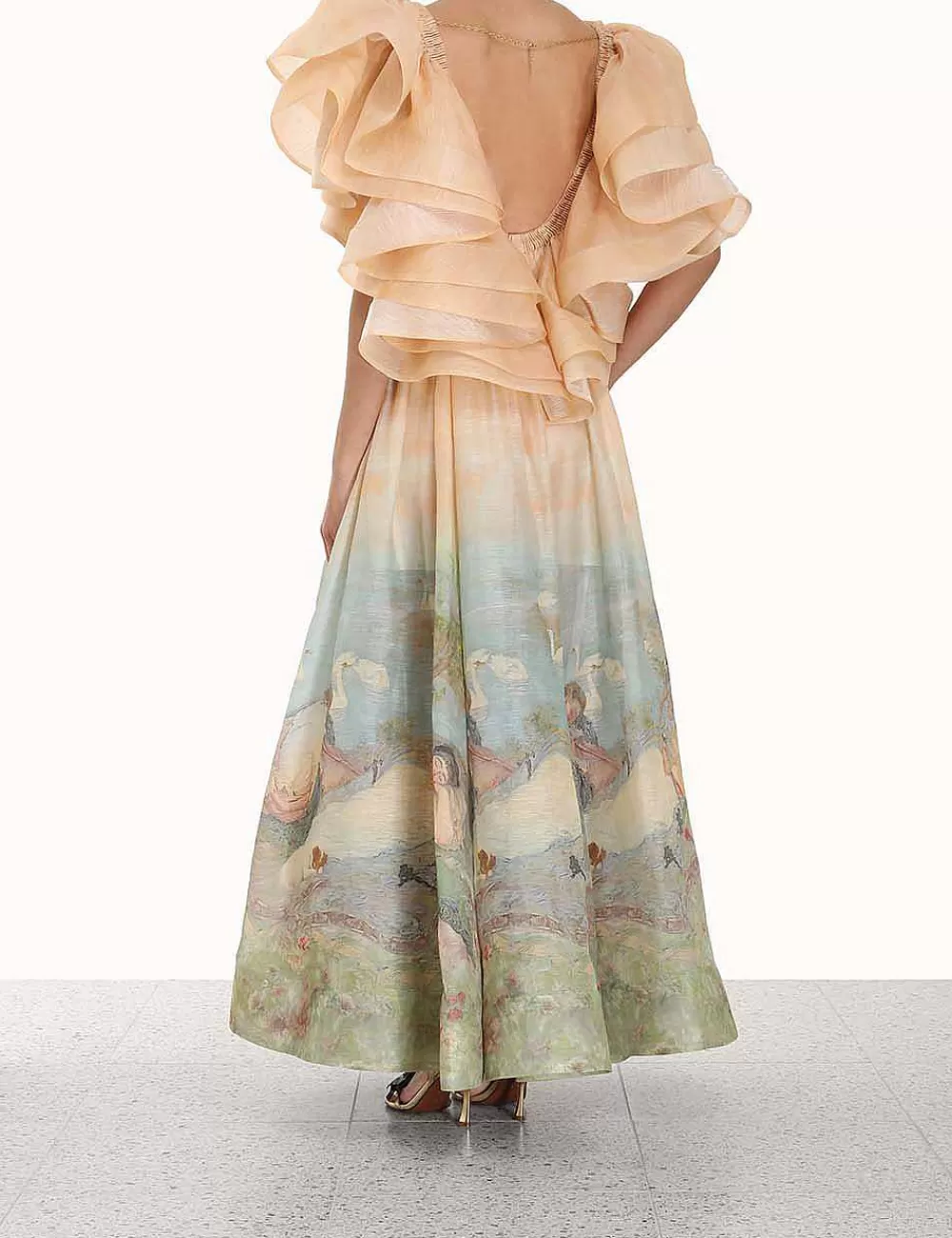Sale ZIMMERMANN Lyrical Frill Neck Gown
