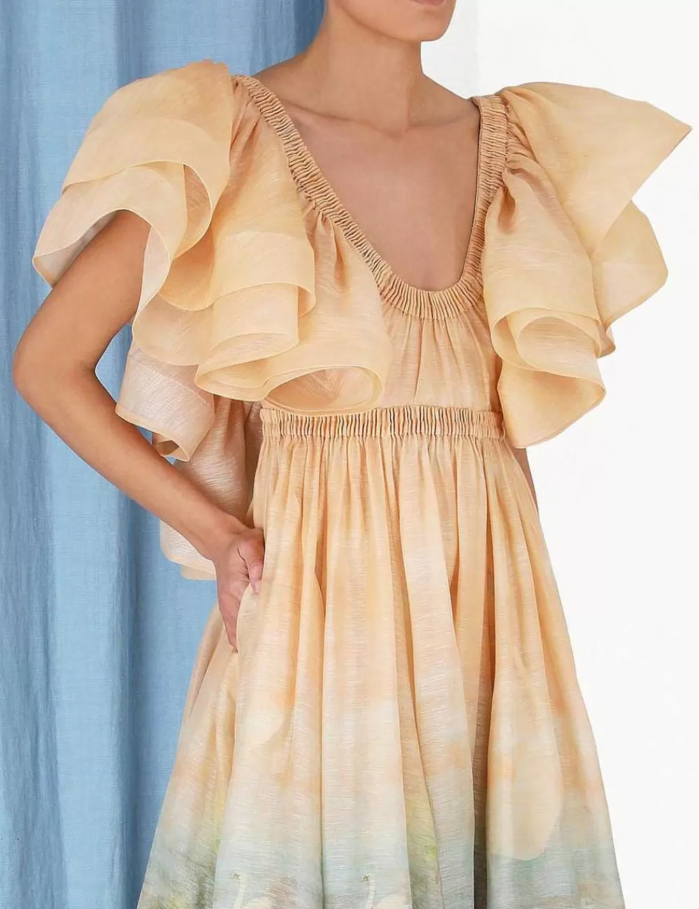 Sale ZIMMERMANN Lyrical Frill Neck Gown