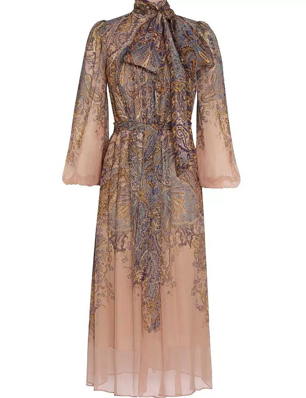 Outlet ZIMMERMANN Lyrical Tie Neck Billow Dress