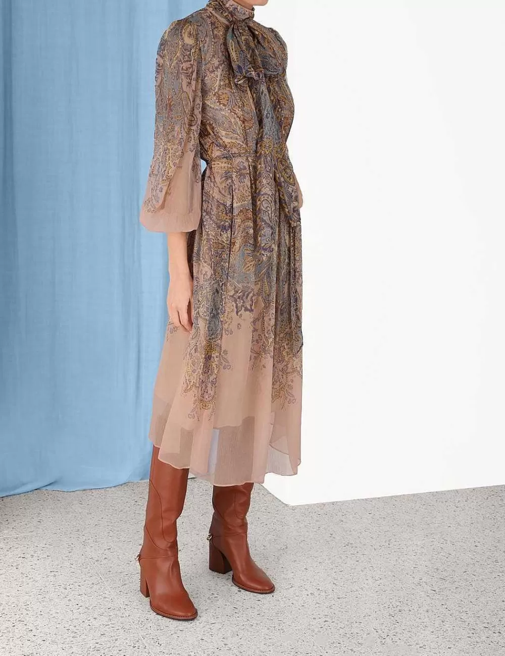 Sale ZIMMERMANN Lyrical Tie Neck Billow Dress
