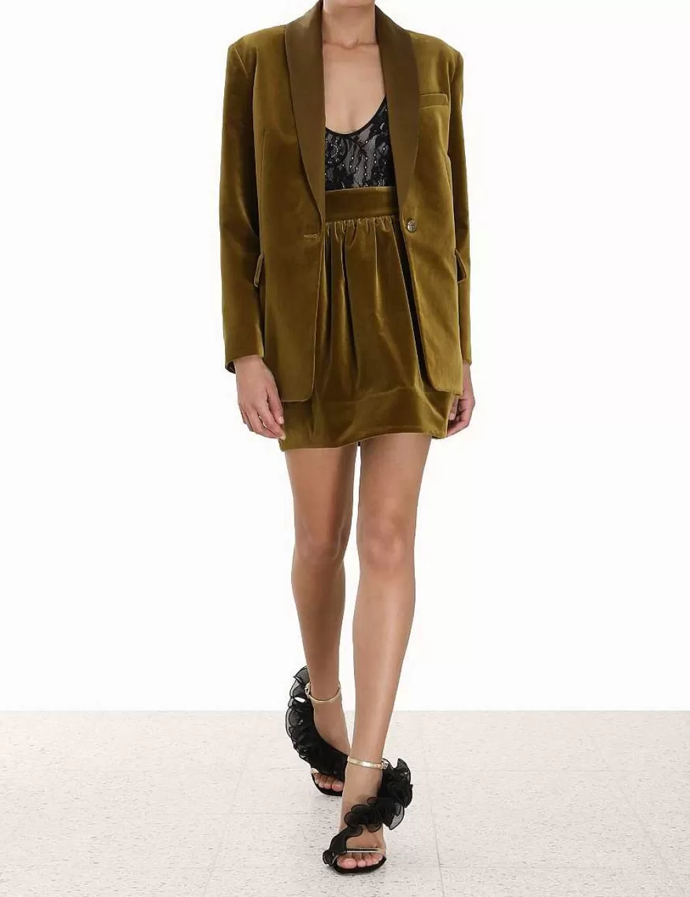 Cheap ZIMMERMANN Lyrical Velvet Mini Skirt