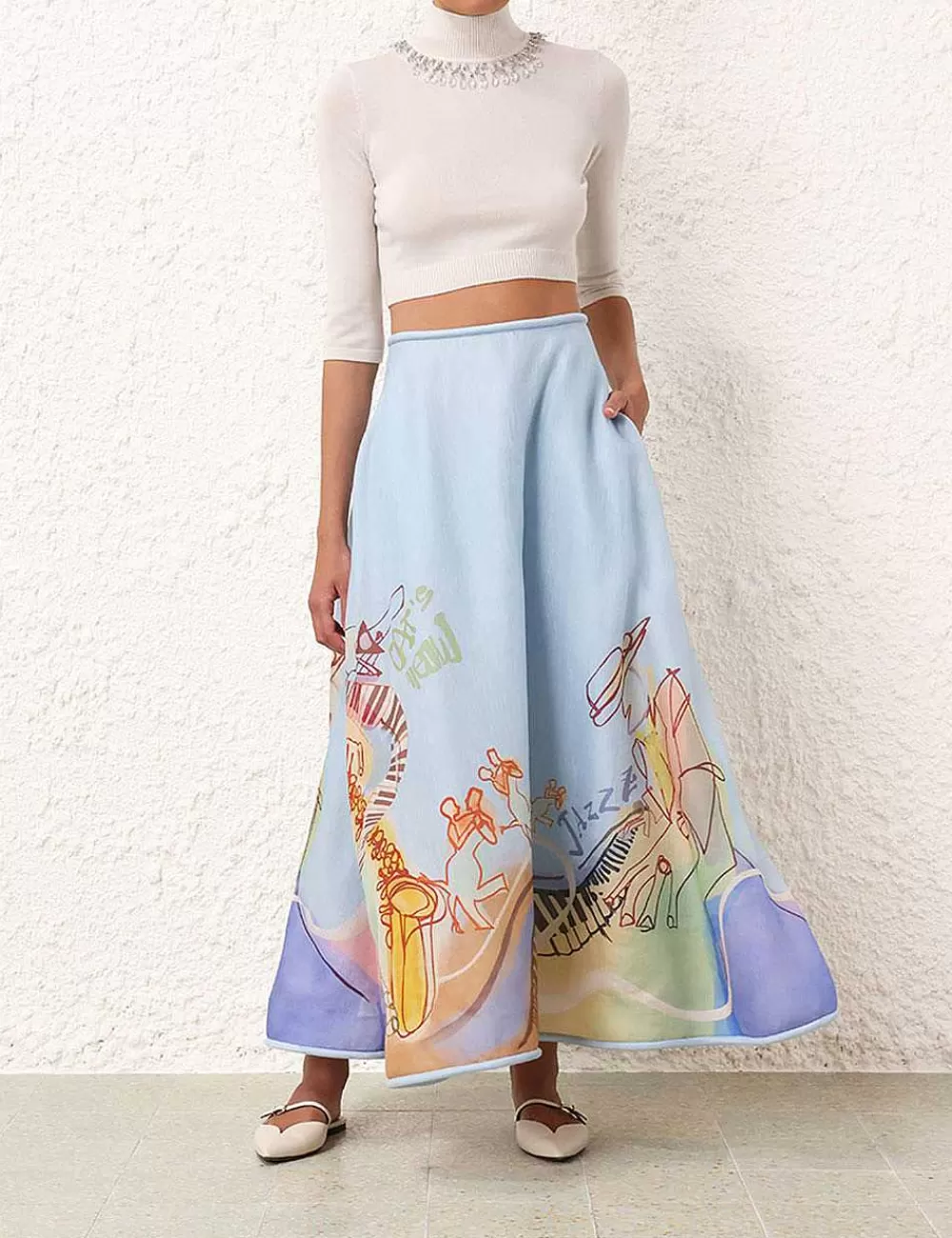 Store ZIMMERMANN Matchmaker Poster Flare Skirt